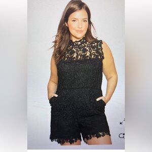 Eloquii Black Lace Sleeveless Jumpsuit